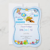 Bee Baby Shower Invitation for boy 招待状 (正面)