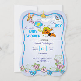 Bee Baby Shower Invitation for boy 招待状