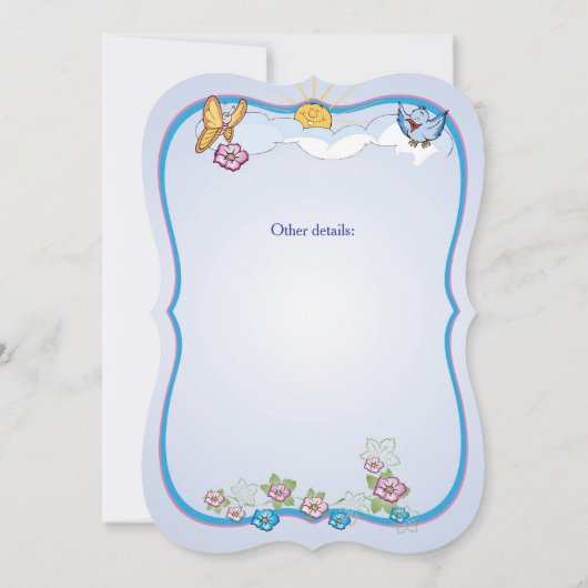 Bee Baby Shower Invitation for boy 招待状 (裏面)