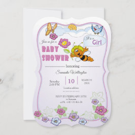 Bee Baby Shower Invitation for Girl  招待状