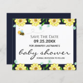 Bee Baby Shower Save the Date (正面/裏面)