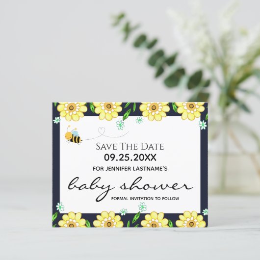 Bee Baby Shower Save the Date (スタンド正面)