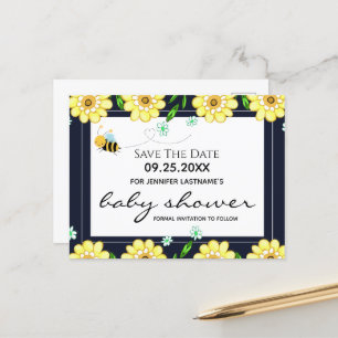 Bee Baby Shower Save the Date ポストカード