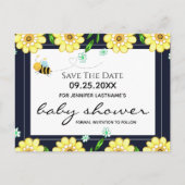 Bee Baby Shower Save the Date ポストカード (正面)