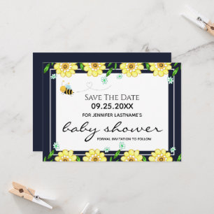 Bee Baby Shower Save the Date 招待状