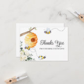 Bee Baby Shower Thank You カード (正面/裏面インサイチュ)
