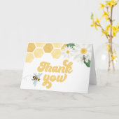 Bee Baby Shower Thank You カード (黄色い花)