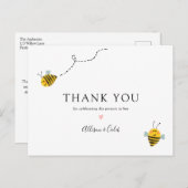 Bee Baby Shower Thank You ポストカード (正面/裏面)