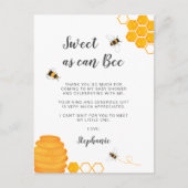 Bee Baby Shower Thank You  ポストカード (正面)