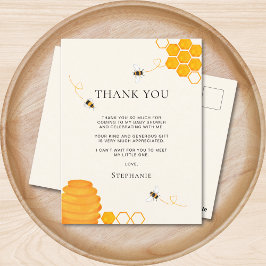 Bee Baby Shower Thank You ポストカード