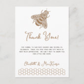 Bee Baby Shower Thank You ポストカード (正面)