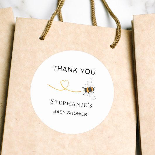 Bee Baby Shower Thank You ラウンドシール