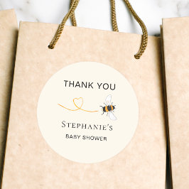 Bee Baby Shower Thank You ラウンドシール