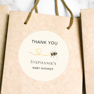 Bee Baby Shower Thank You ラウンドシール
