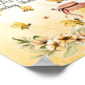Bee Baby Shower Welcome Sign 8x10" ポスター (角)