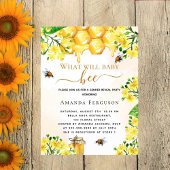 Bee Baby shower yellowフローラ性発現 インビテーションポストカード