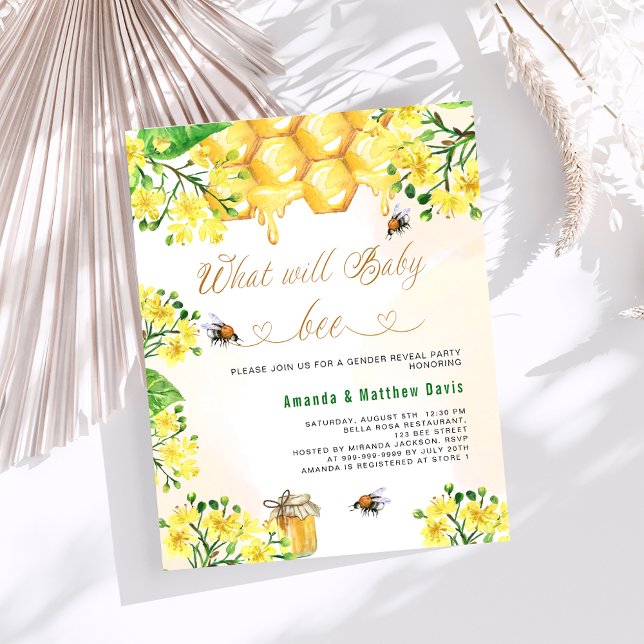 Bee Baby shower yellow budget gender reveal parent (クリエイターアップロード済み)
