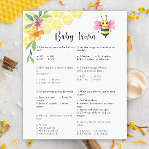 Bee Baby Trivia ベビーシャワーパーティーゲーム