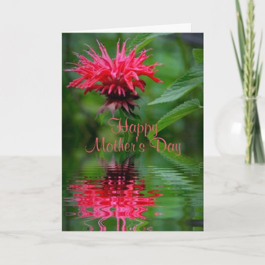 Bee Balm Reflection Mother's Day Card カード (正面)