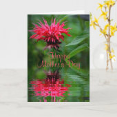 Bee Balm Reflection Mother's Day Card カード (黄色い花)