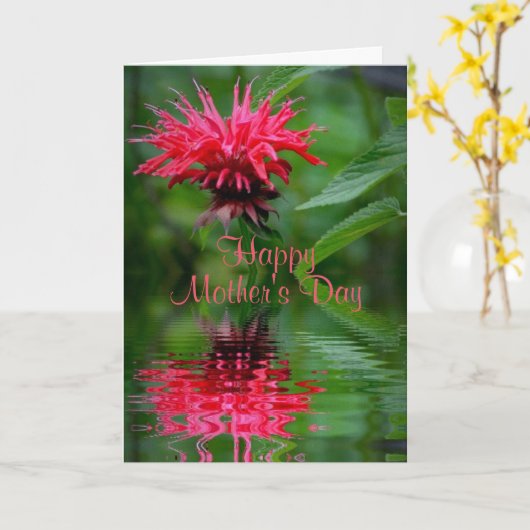 Bee Balm Reflection Mother's Day Card カード (黄色い花)