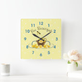 Bee Beautiful Wall Clock、10.75インチ正方形アクリル スクエア壁時計 (ホーム)
