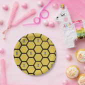 Bee Beehive Yellow Paper Plate ペーパープレート (パーティー)