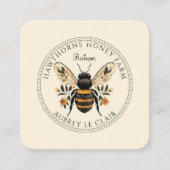 Bee Beekeeper Honey Apiary Business Card スクエア名刺 (正面)