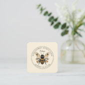 Bee Beekeeper Honey Apiary Business Card スクエア名刺 (スタンド正面)
