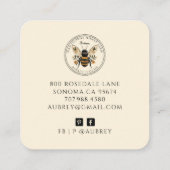 Bee Beekeeper Honey Apiary Business Card スクエア名刺 (裏面)
