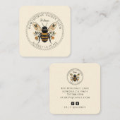 Bee Beekeeper Honey Apiary Business Card スクエア名刺 (正面/裏面)