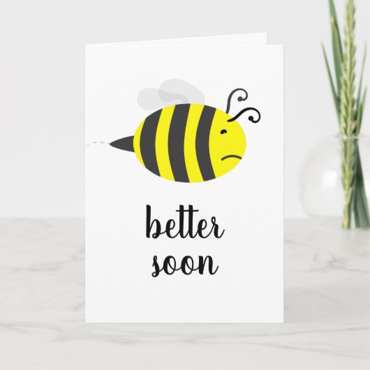「BEE BETTER SOON」病気のBee Get Well Card カード (正面)