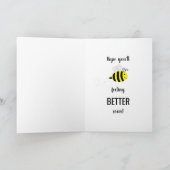 「BEE BETTER SOON」病気のBee Get Well Card カード (内部)