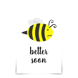 「BEE BETTER SOON」病気のBee Get Well Card カード