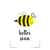 「BEE BETTER SOON」病気のBee Get Well Card カード