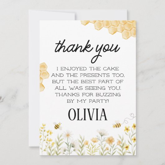 Bee Birthday サンキューカード (正面)