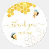 Bee Birthday Partyありがとう ラウンドシール (正面)