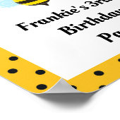 Bee Birthday Partyサイン ポスター (角)