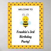 Bee Birthday Partyサイン ポスター (正面)