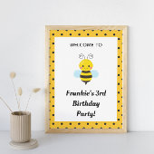Bee Birthday Partyサイン ポスター