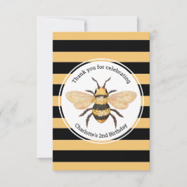 Bee Birthday Party サンキューカード