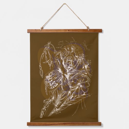 Bee & Blooms 吊り下げ型タペストリー (正面)