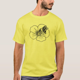Bee Blossom Line Art Tシャツ