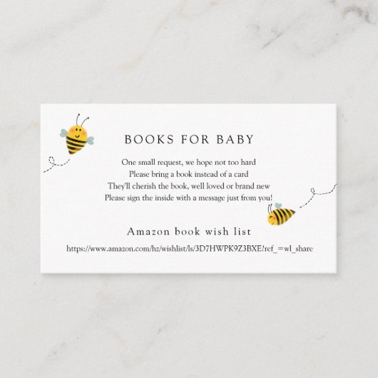 Bee Books forベビー挿入カード エンクロージャーカード (正面)