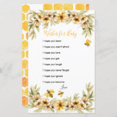 Bee Botanical赤ちゃんシャワーの願いベビー (正面/裏面)