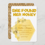 Bee Bridal Showerの招待 |ハチミツを見つけた 招待状 (正面/裏面)