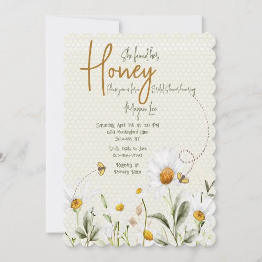 Bee Bridal Showerの招待 招待状 (正面)