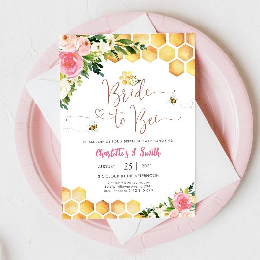 Bee Bridal Shower Invitation 招待状