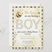 Bee Bug Boy Baby Shower 招待状 (正面)
