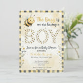 Bee Bug Boy Baby Shower 招待状 (スタンド正面)